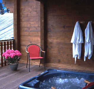 hot tub in chalet blanc of chatel