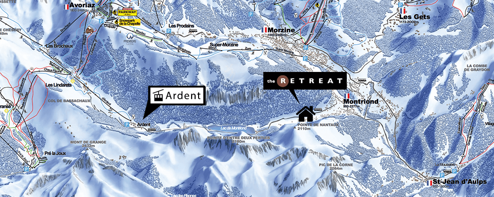 map of the centre of morzine