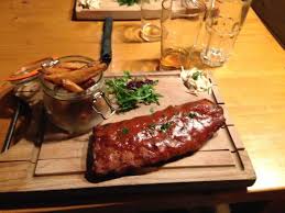 Ribs and chips platter at Le Brasero Bar and Restaurant, Tignes